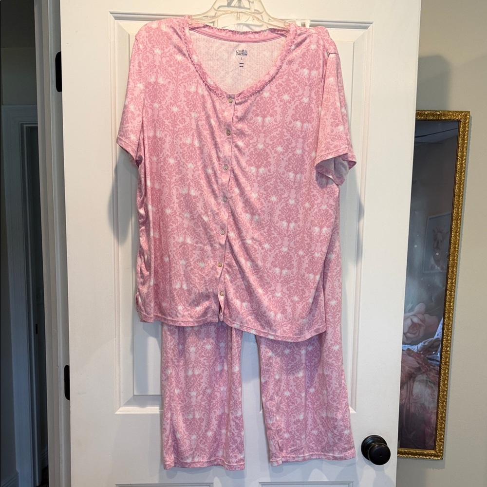 croft & barrow Pink Printed Short-Sleeve Pajama Set